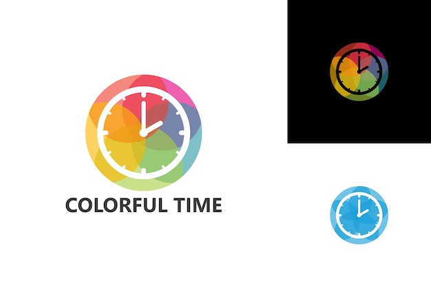 Premium Vector | Colorful time logo template design vector, emblem ...