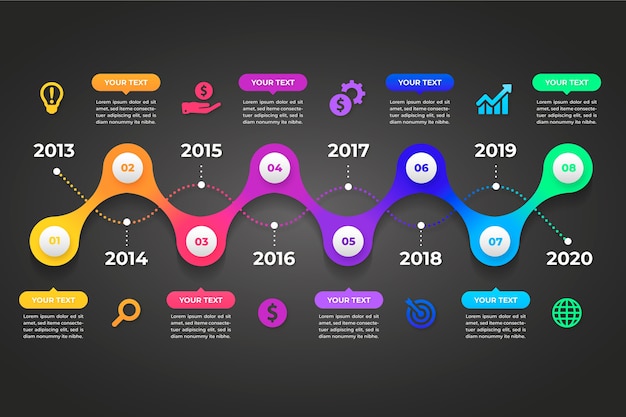 Free Vector | Colorful Gradient Timeline Infographic