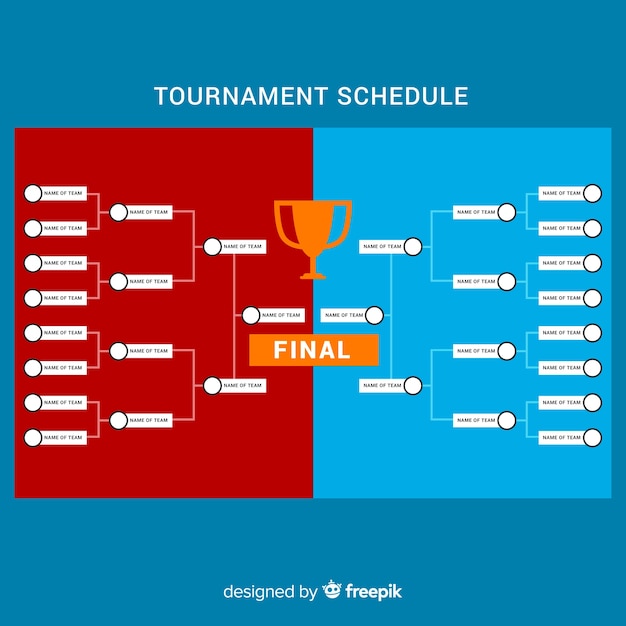 Colorful tournament schedule with flat design | Free Vector