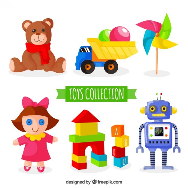 Premium Vector | Colorful toys collection