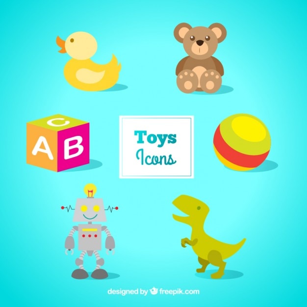 Colorful Toys Icons 