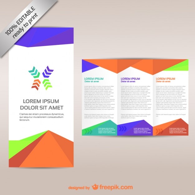 Free Vector Colorful Tri Fold Brochure Template