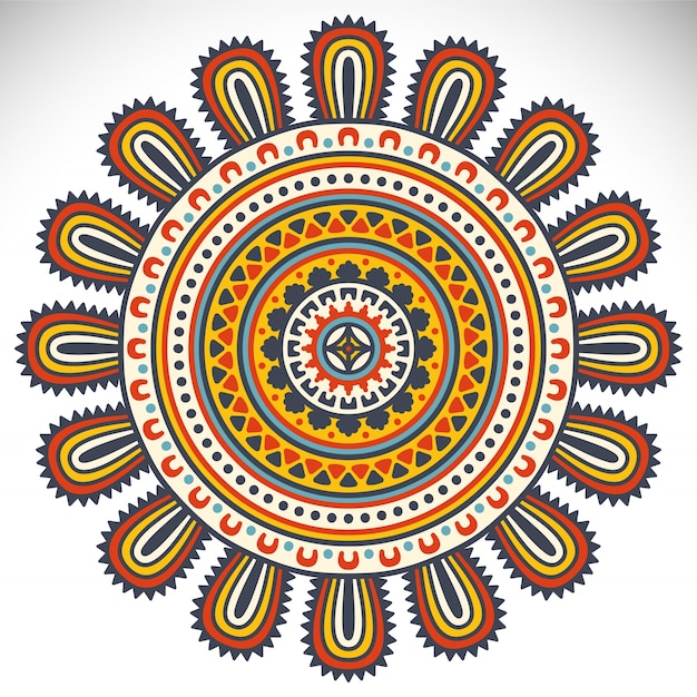 Premium Vector | Colorful tribal mandala