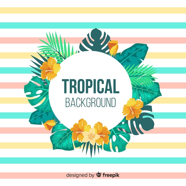 Colorful tropical background with flat\
design
