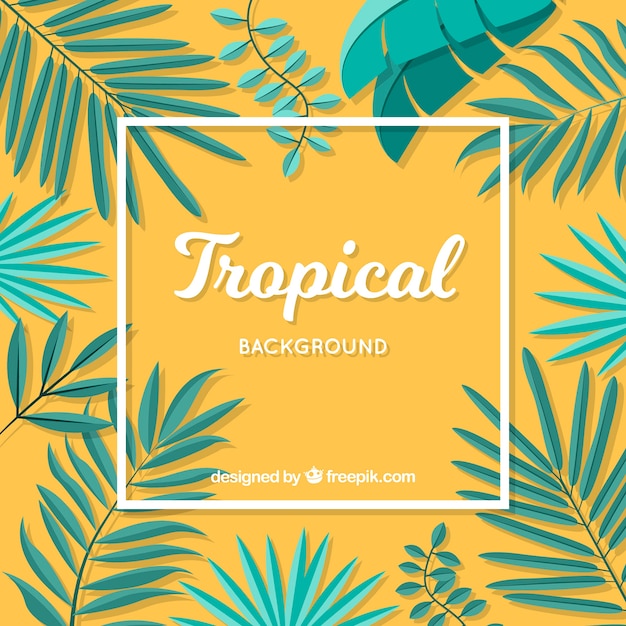 Free Vector | Colorful tropical background with flat design