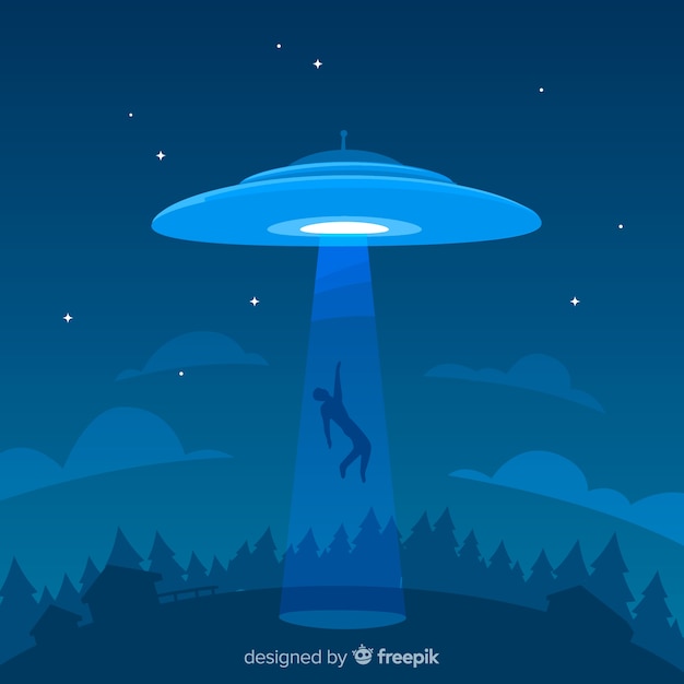 Free Vector | Colorful ufo abduction concept with flat design