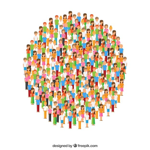Colorful variety of people forming a
circle