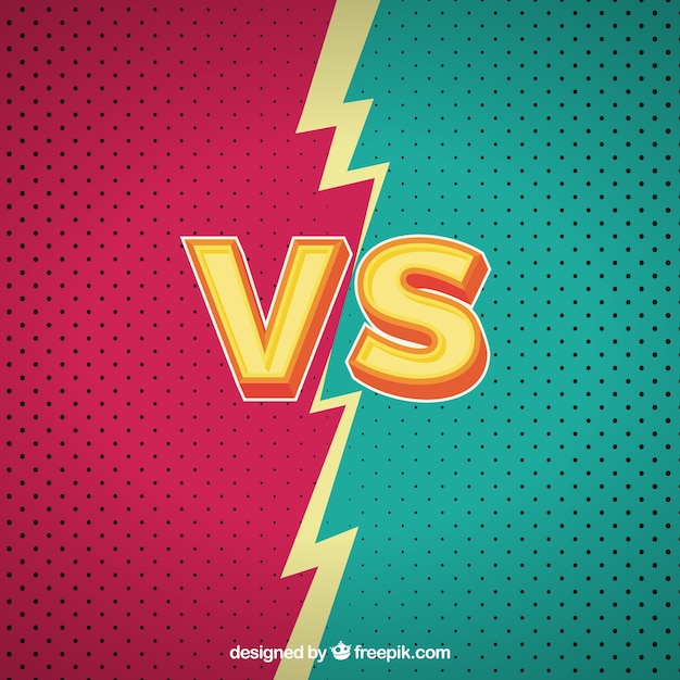 Colorful versus background with lightning bolt Free Vector