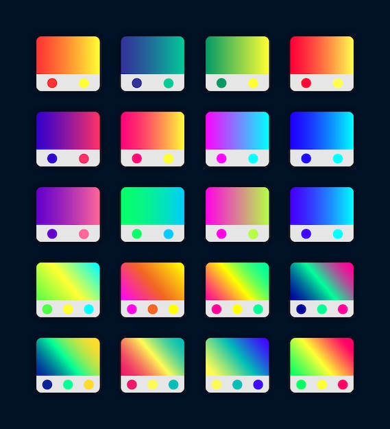 Premium Vector | Colorful vibrant gradient swatches set