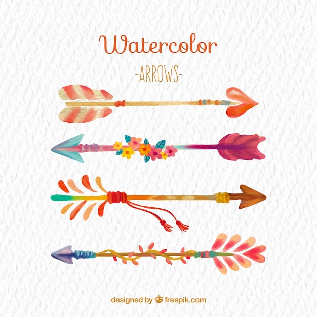 Colorful watercolor arrows Vector | Premium Download