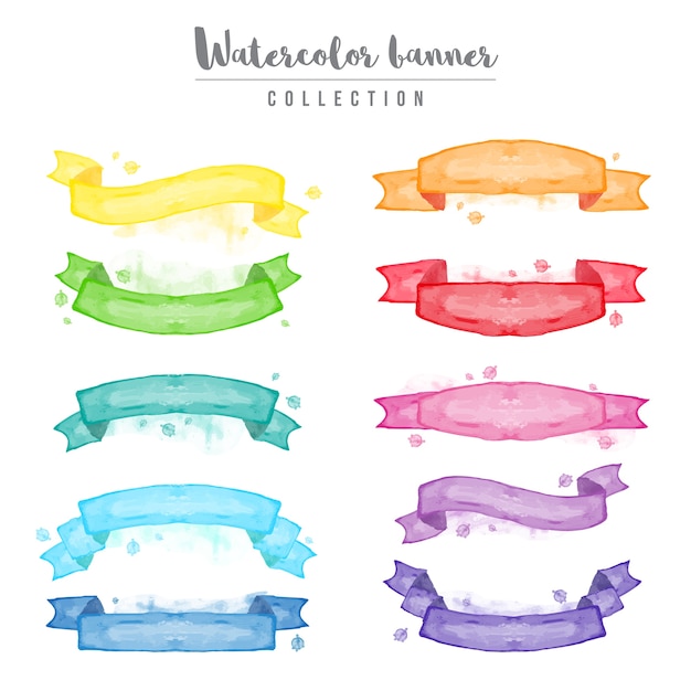 Premium Vector Colorful Watercolor Banner Collection 