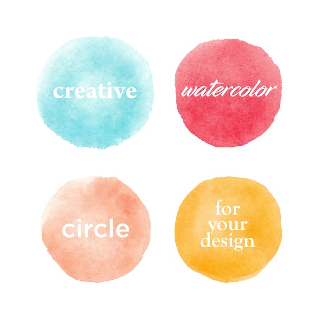 Download Colorful watercolor circle design set | Premium Vector