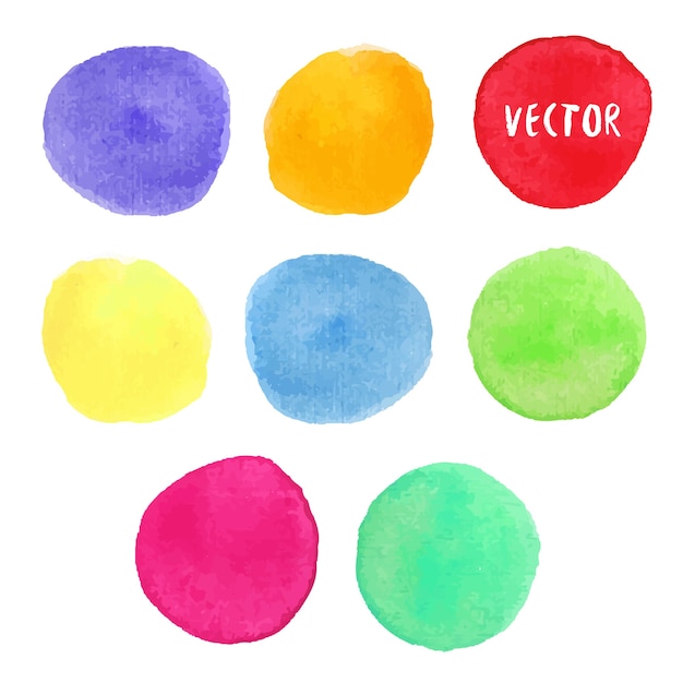 Download Colorful watercolor design elements. vector watercolor circle stains isolated collection ...