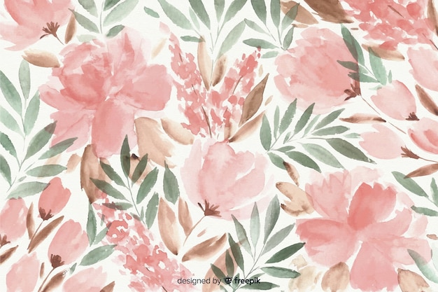 Free Vector | Colorful watercolor floral background