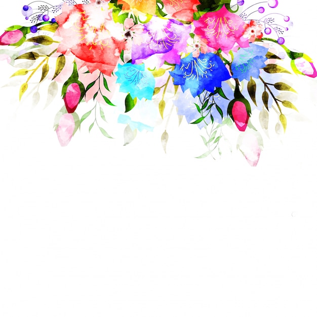 Download Colorful watercolor flowers decorated background. Vector | Premium Download