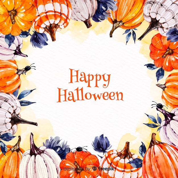 Download Colorful watercolor halloween background Vector | Free ...