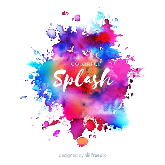 Download Colorful watercolor splash | Free Vector