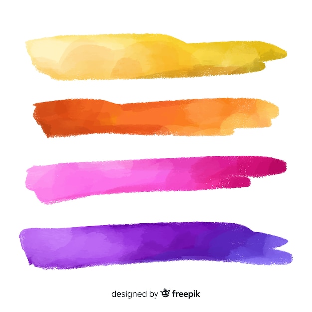 Download Free Vector | Colorful watercolor stroke collection