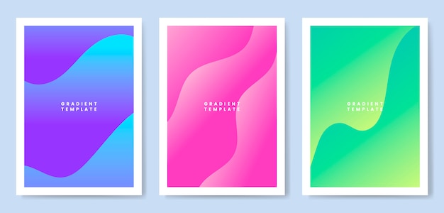 Colorful wave gradient template design Free Vector