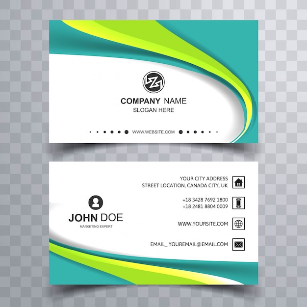 Colorful wavy business card