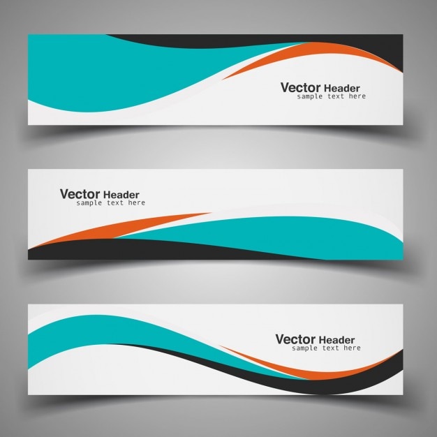 Download Colorful wavy headers Vector | Free Download
