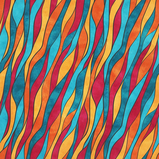 Colorful wavy lines. abstract seamless pattern with ...