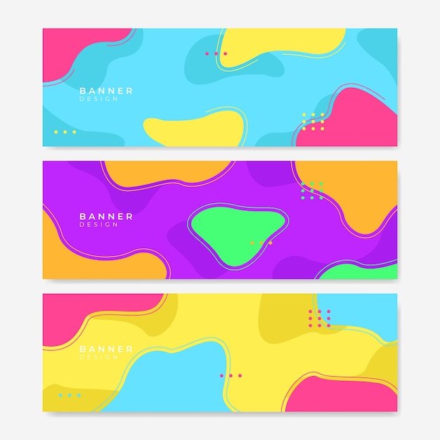 Premium Vector | Colorful web banner with abstract geometric background ...