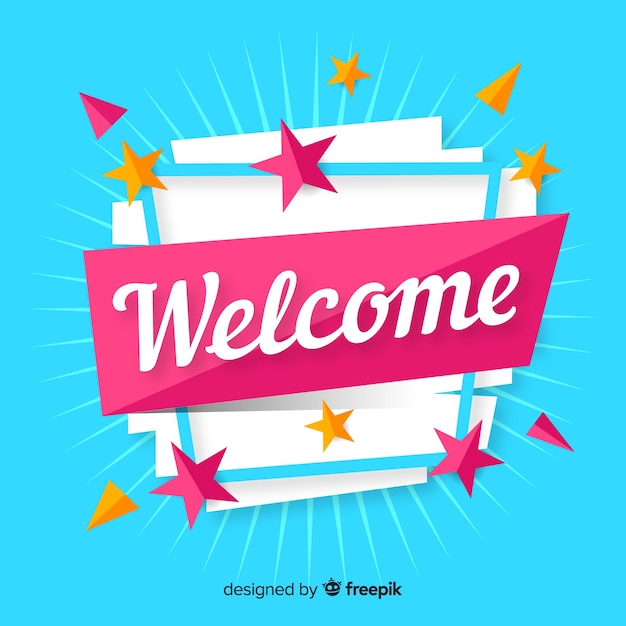 Free Vector | Colorful welcome composition with flat design