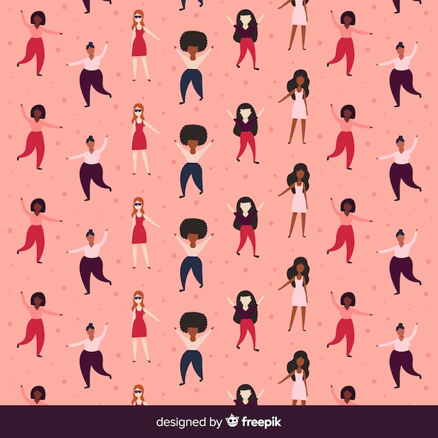 Free Vector Colorful women pattern with flat design