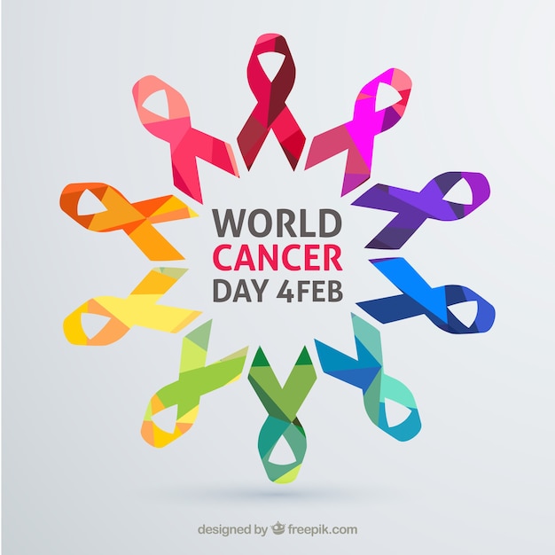 Colorful world cancer day background Vector | Free Download