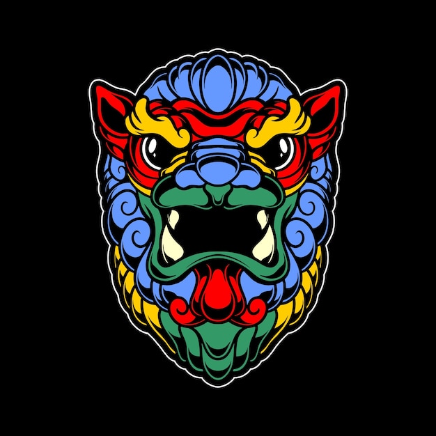 Premium Vector Colorfull Fu Dog