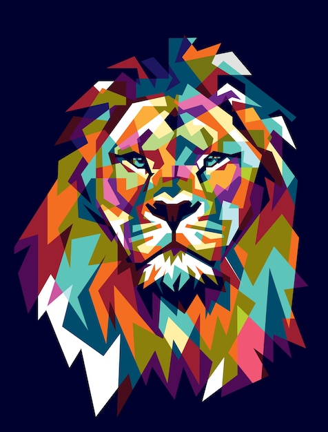 Download Premium Vector | Colorfully lion