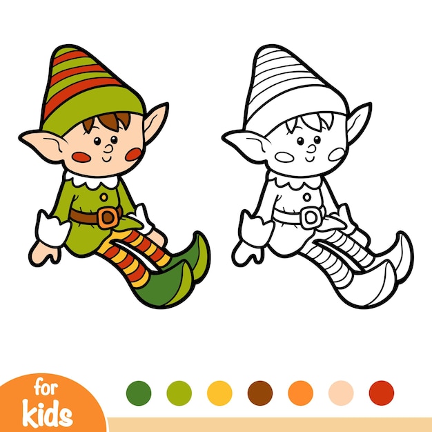 Premium Vector | Coloring book for children, elf