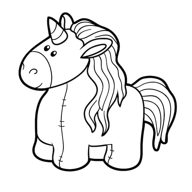 Premium Vector | Coloring book for children, stuffed toy unicorn