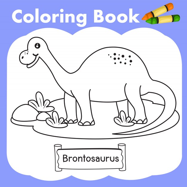 Premium Vector | Coloring book dinosaur brontosaurus