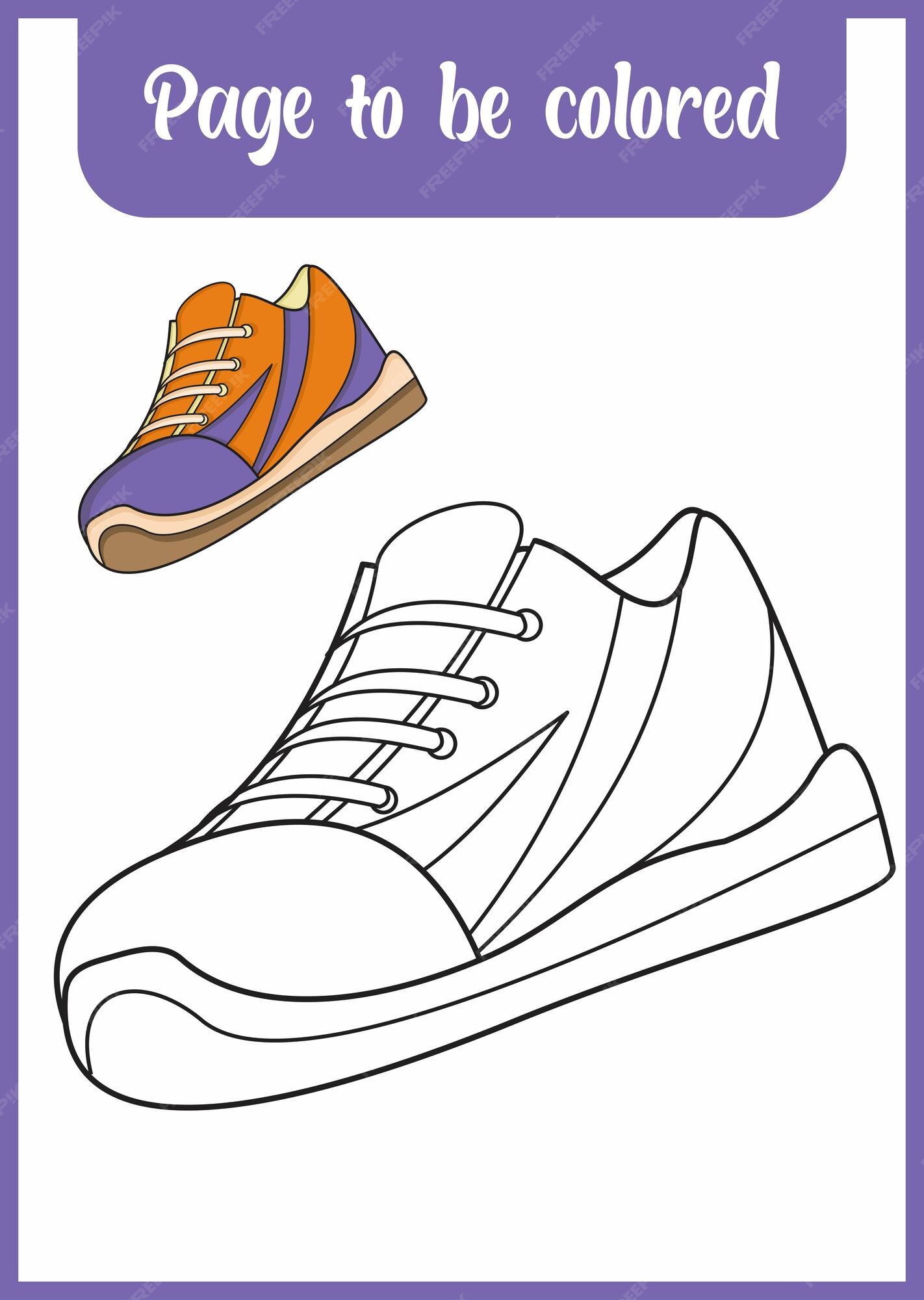 Premium Vector | Coloring book for kid coloring the shoes