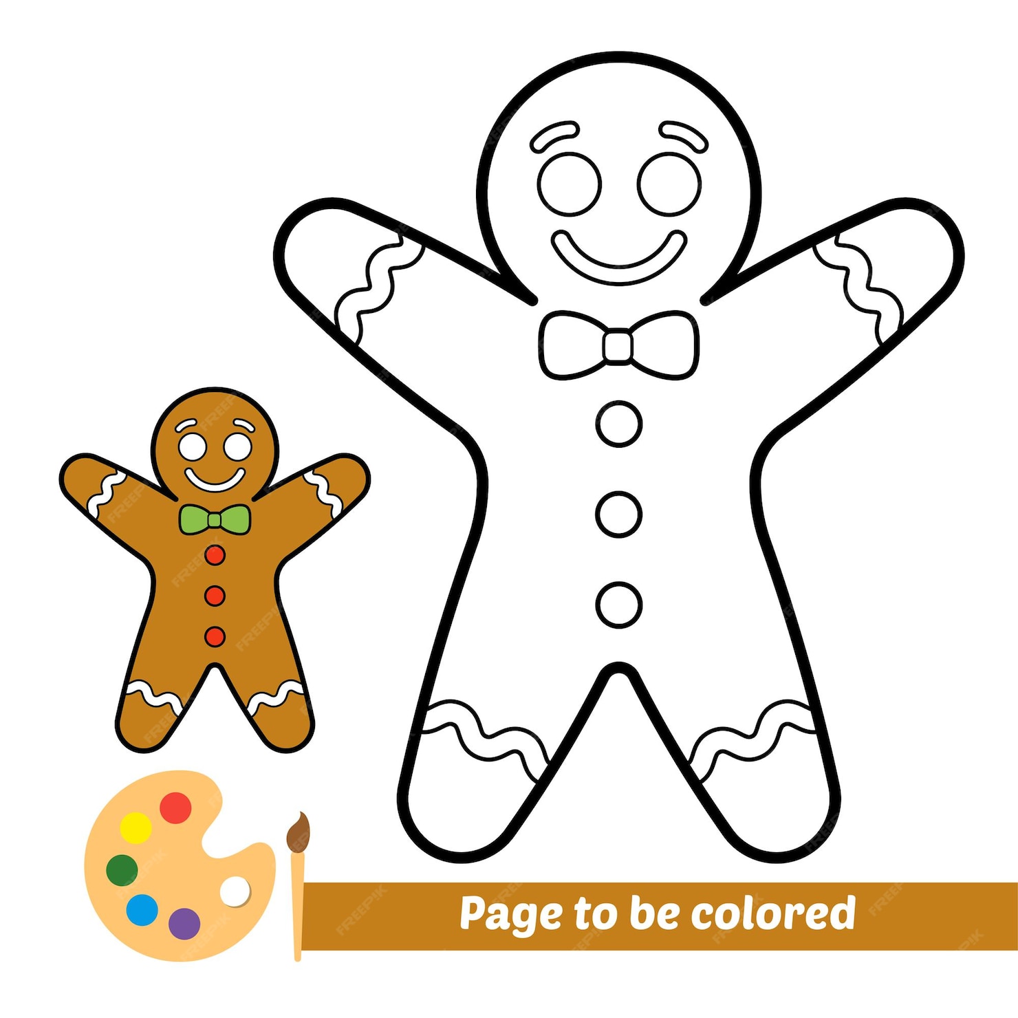 Premium Vector | Coloring book for kids gingerbread man cookie vector