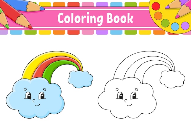 Download Premium Vector Coloring Book For Kids Rainbow