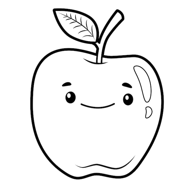 Download Premium Vector Coloring Book Or Page For Kids Black And White Apple