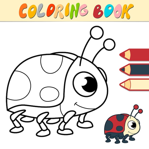 Download Premium Vector Coloring Book Or Page For Kids Ladybug Black And White Illustration