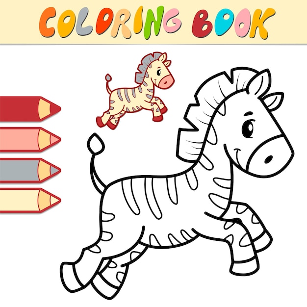 Download Premium Vector Coloring Book Or Page For Kids Zebra Black And White Illustration