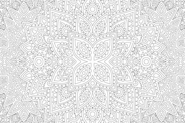 Coloring book page with linear abstract pattern | Premium Vector