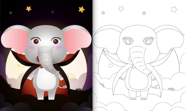 Download Premium Vector | Coloring book with a cute elephant using ...