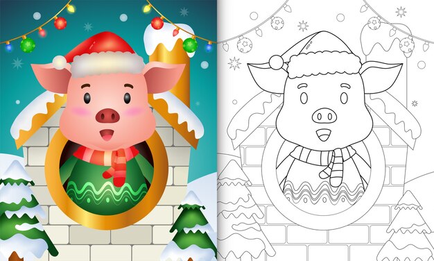 Download Premium Vector Coloring Book With A Cute Pig In A House