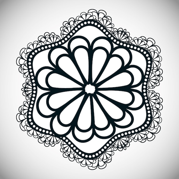 Download Coloring flower shape mandala icon image | Premium Vector