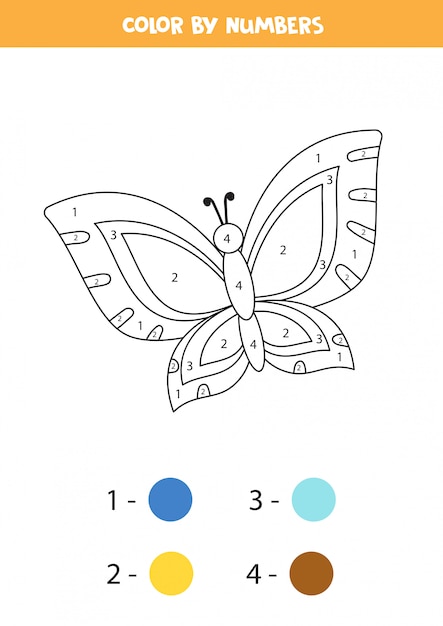 premium vector  coloring page for kids cute cartoon butterfly