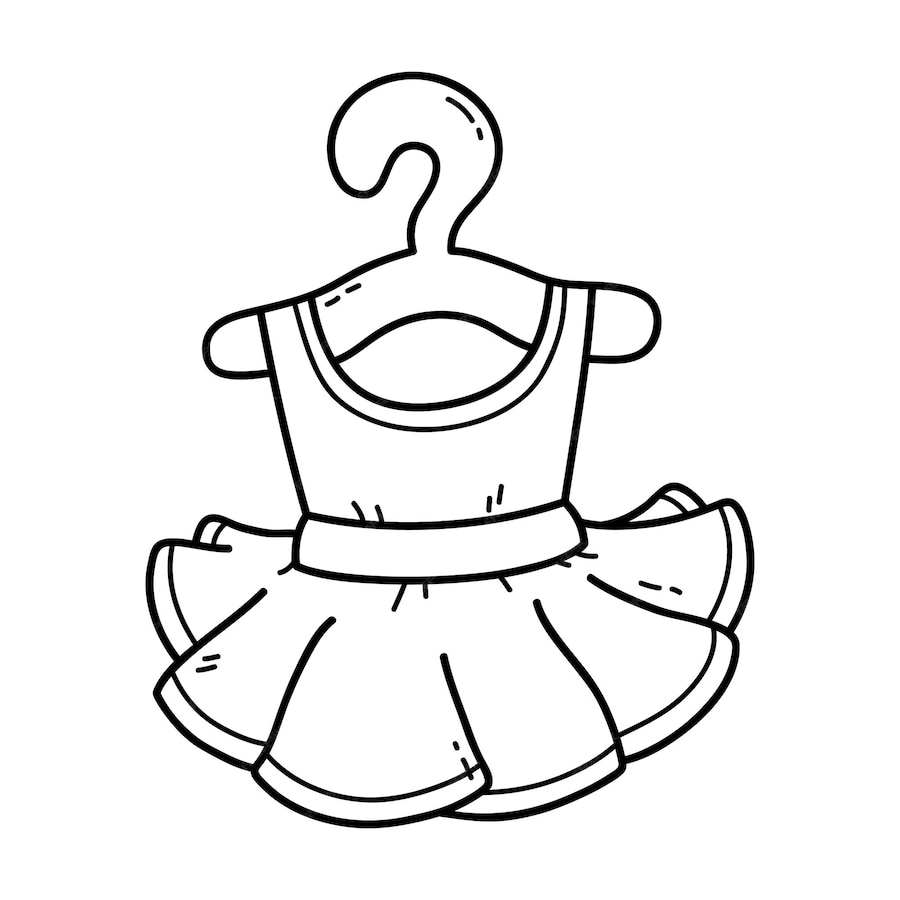 Premium Vector | Coloring page with doodle ballet tutu