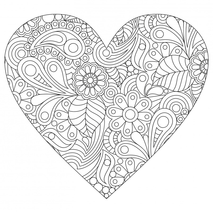 Premium Vector | Coloring the shape of a heart.