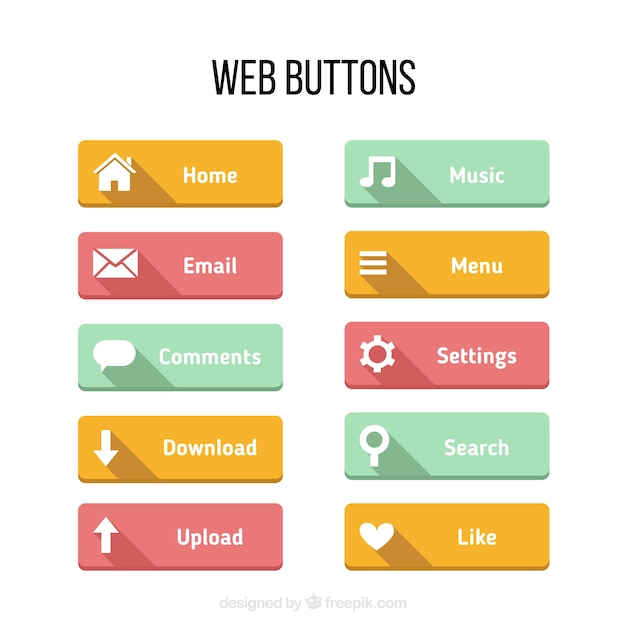 Premium Vector | Colors buttons for web in a flat design