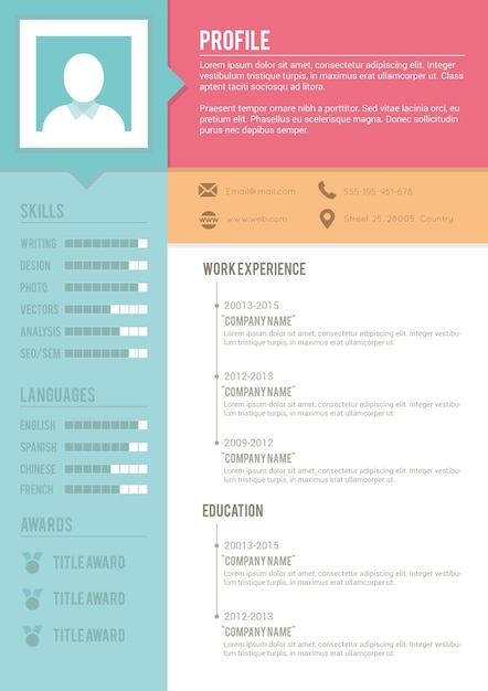 simple resume templates with color